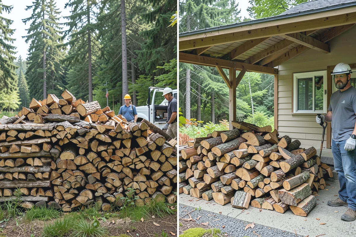 Fully Seasoned Firewood in Auburn, King County, WA - Wood is split and stacked for extended curing