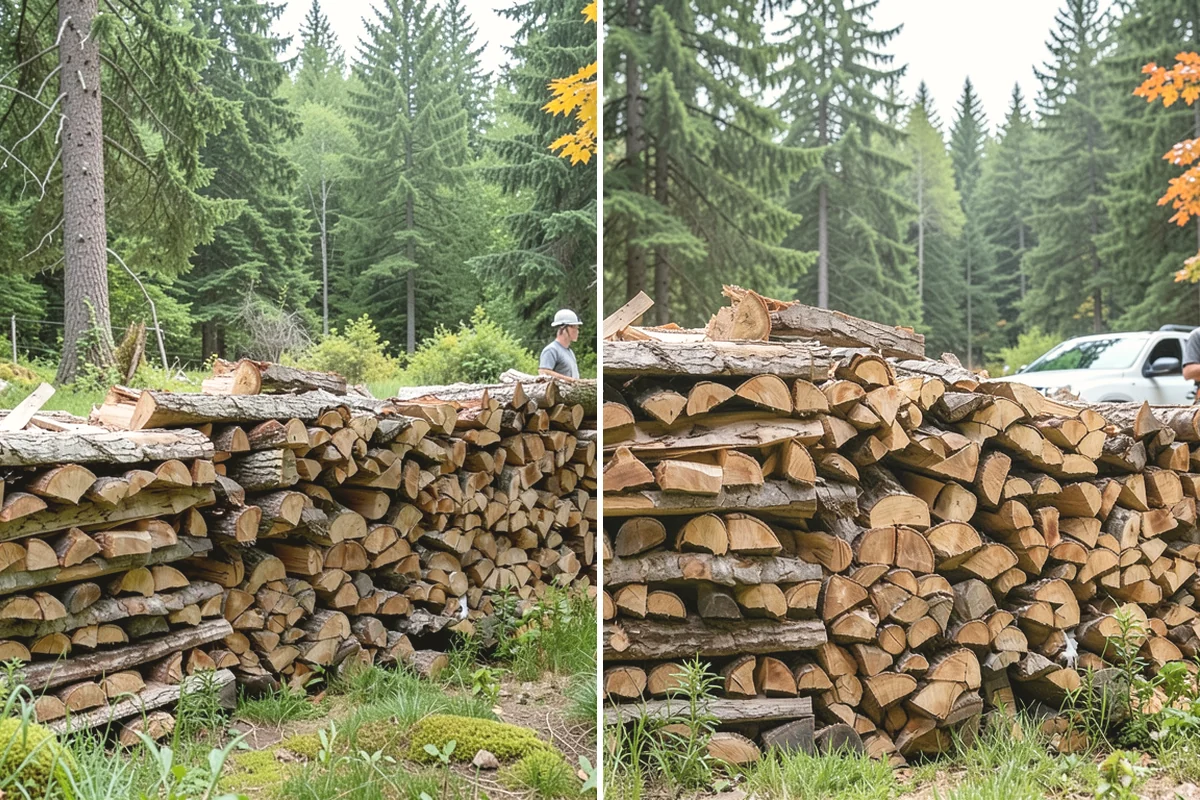 Fully Seasoned Firewood in Black Diamond, King County, WA - Wood is split and stacked for extended curing