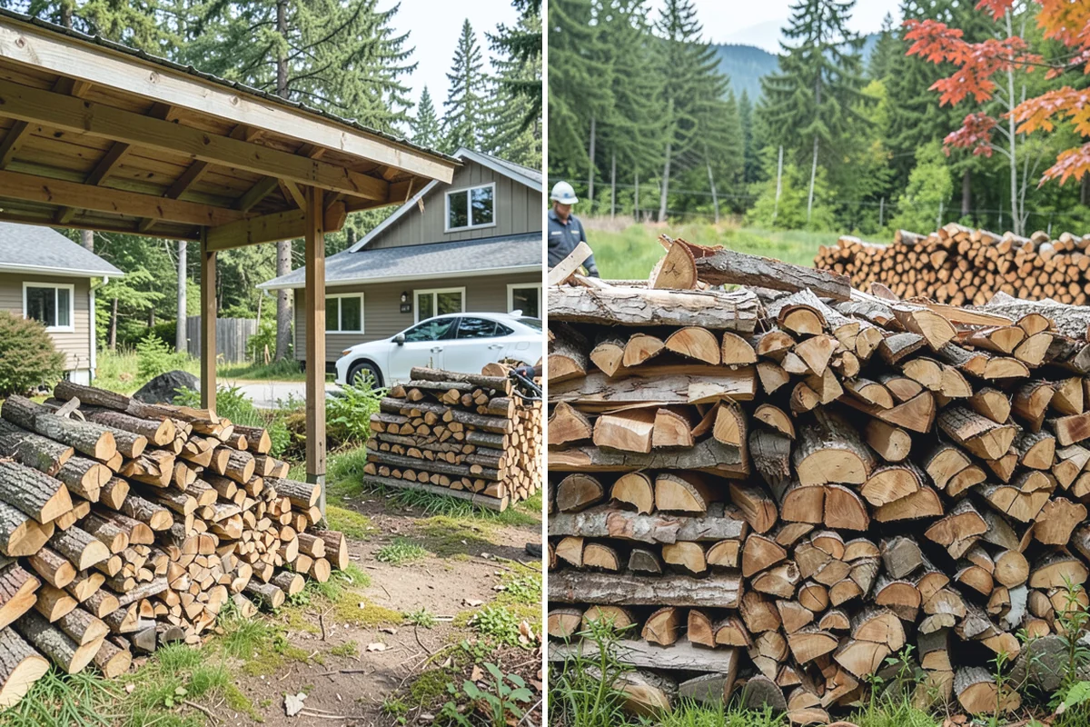 Fully Seasoned Firewood in Bonney Lake, Pierce County, WA - Wood is split and stacked for extended curing