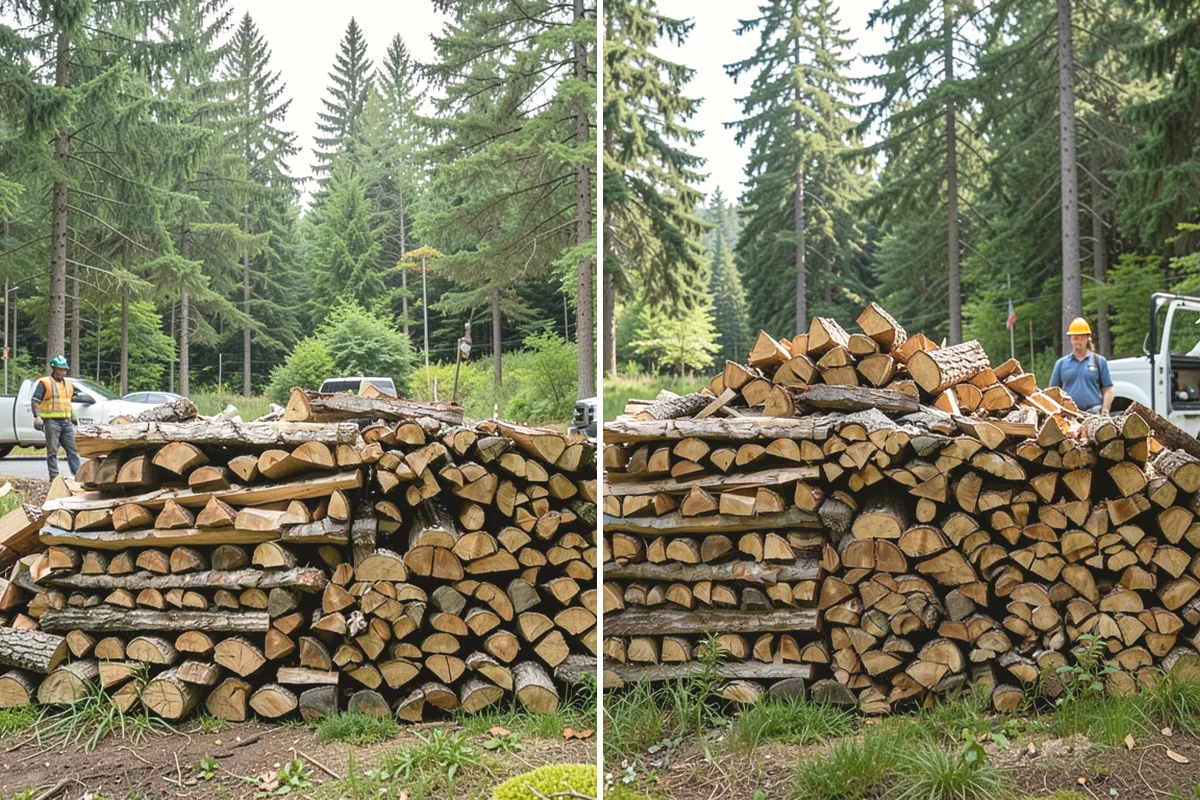 Fully Seasoned Firewood in Carbonado, Pierce County, WA - Wood is split and stacked for extended curing