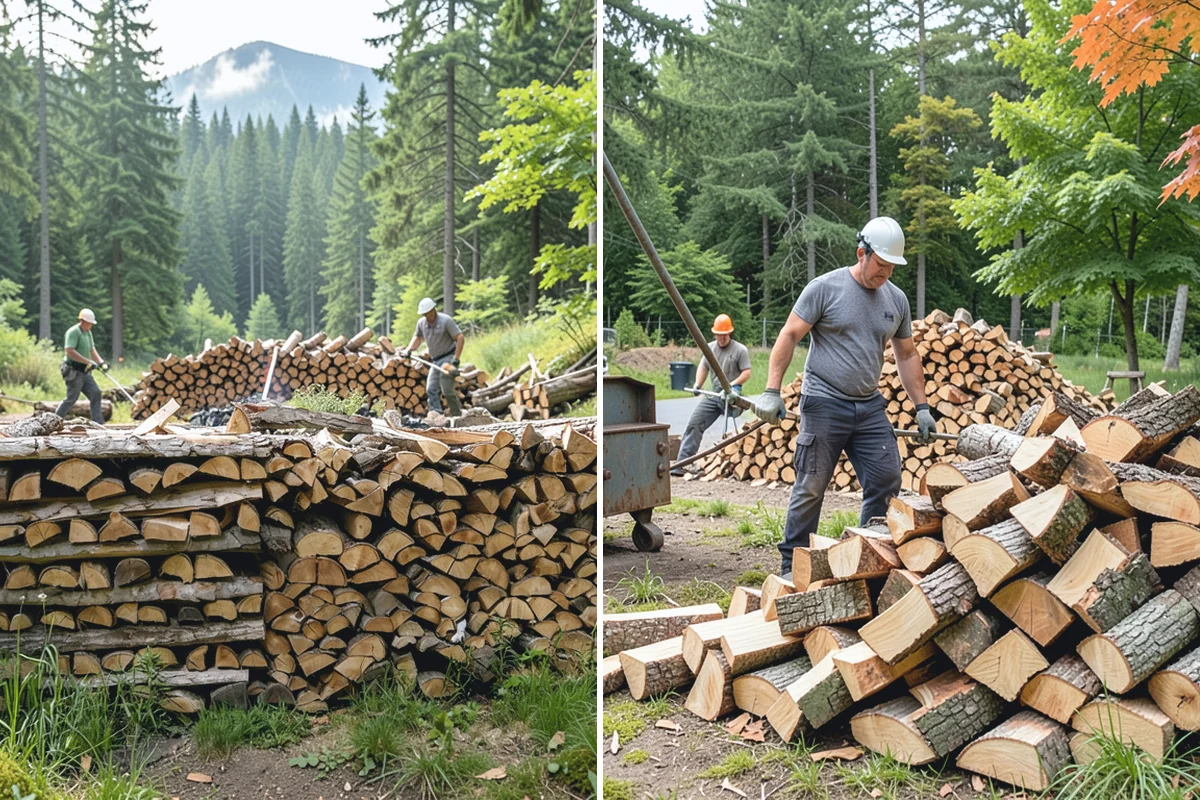 Fully Seasoned Firewood in Coupeville, Island County, WA - Wood is split and stacked for extended curing