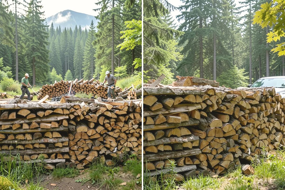 Fully Seasoned Firewood in Covington, King County, WA - Wood is split and stacked for extended curing