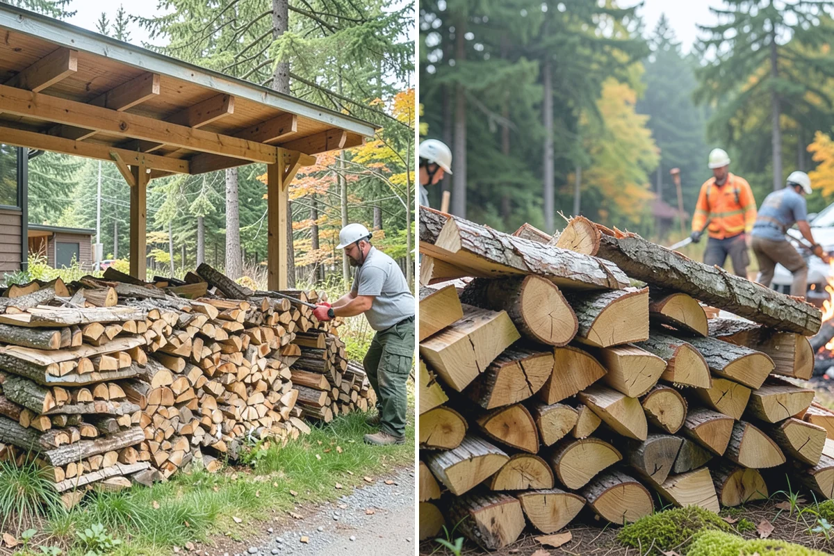 Fully Seasoned Firewood in Darrington, Snohomish County, WA - Wood is split and stacked for extended curing