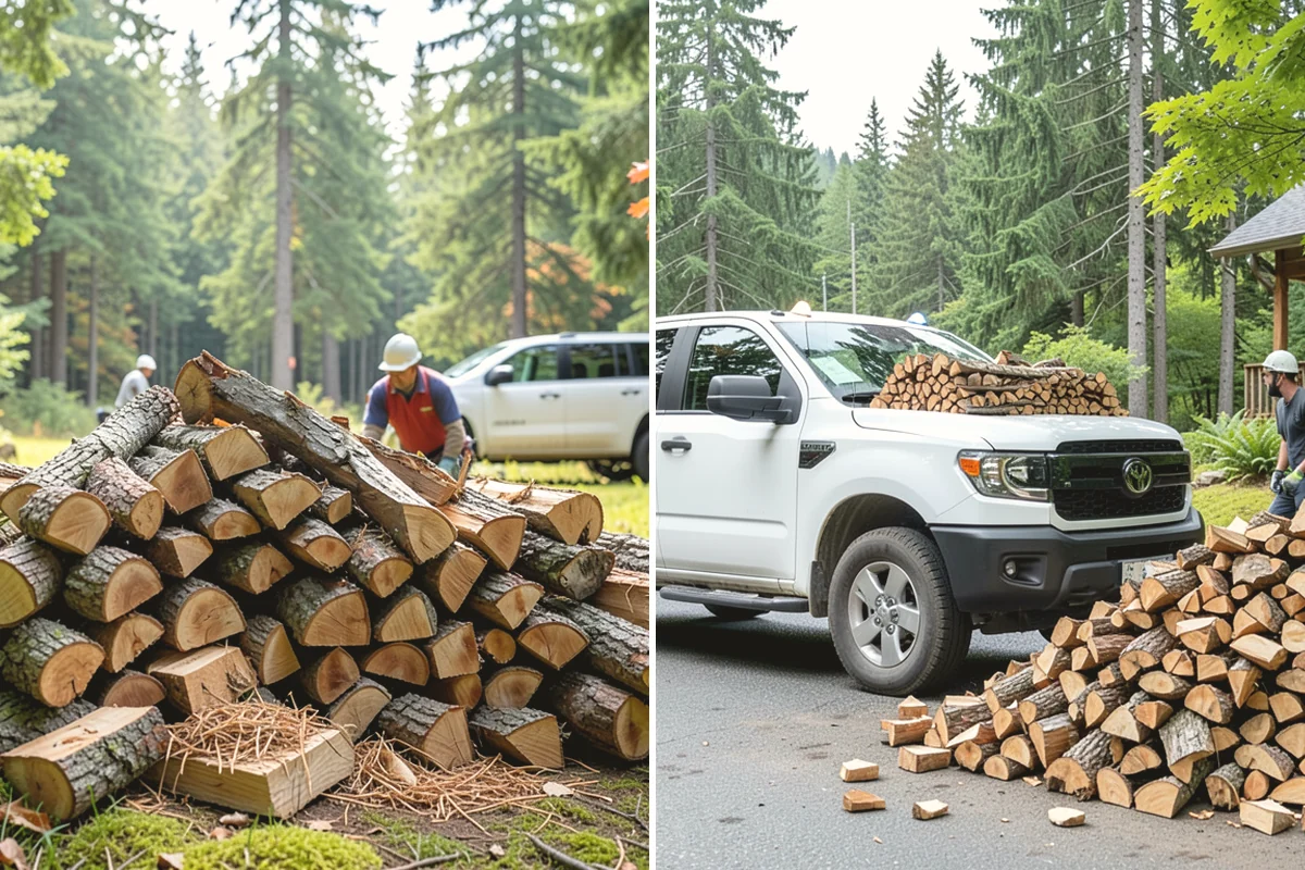 Fully Seasoned Firewood in Edgewood, WA - Wood is split and stacked for extended curing