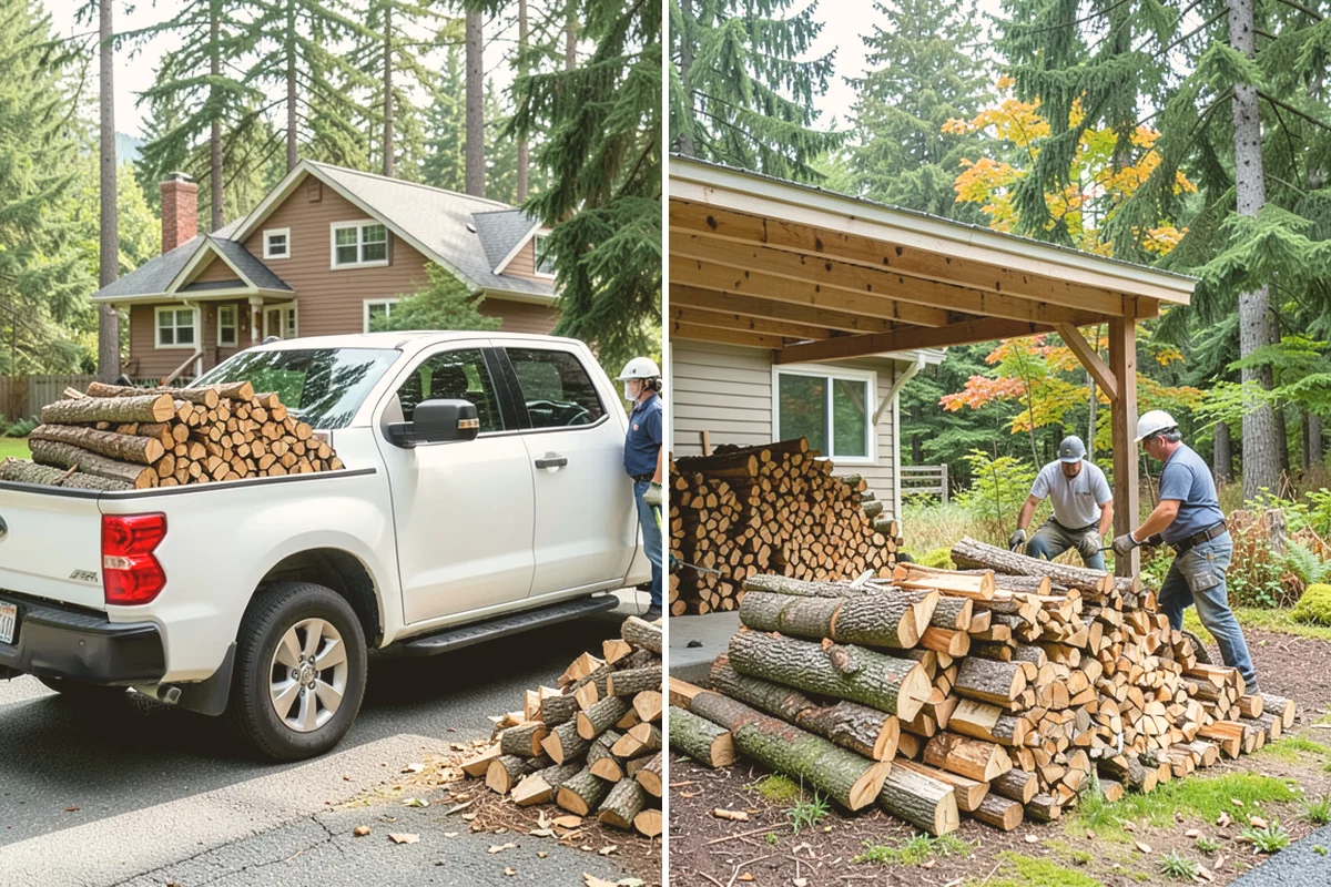 Fully Seasoned Firewood in Edmonds, Snohomish County, WA - Wood is split and stacked for extended curing