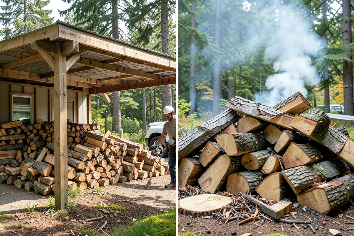 Fully Seasoned Firewood in Gig Harbor, Pierce County, WA - Wood is split and stacked for extended curing