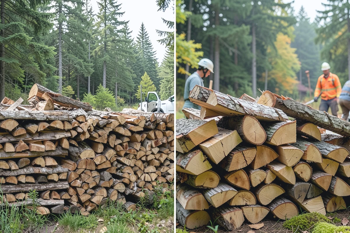 Fully Seasoned Firewood in Hamilton, Skagit County, WA - Wood is split and stacked for extended curing