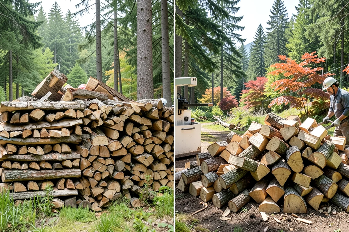 Fully Seasoned Firewood in Hunts Point, King County, WA - Wood is split and stacked for extended curing