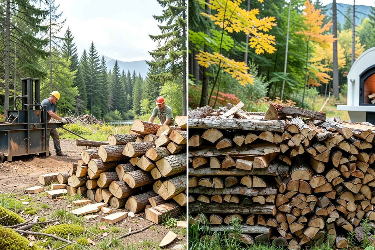 Fully Seasoned Firewood in Kenmore, King County, WA - Wood is split and stacked for extended curing