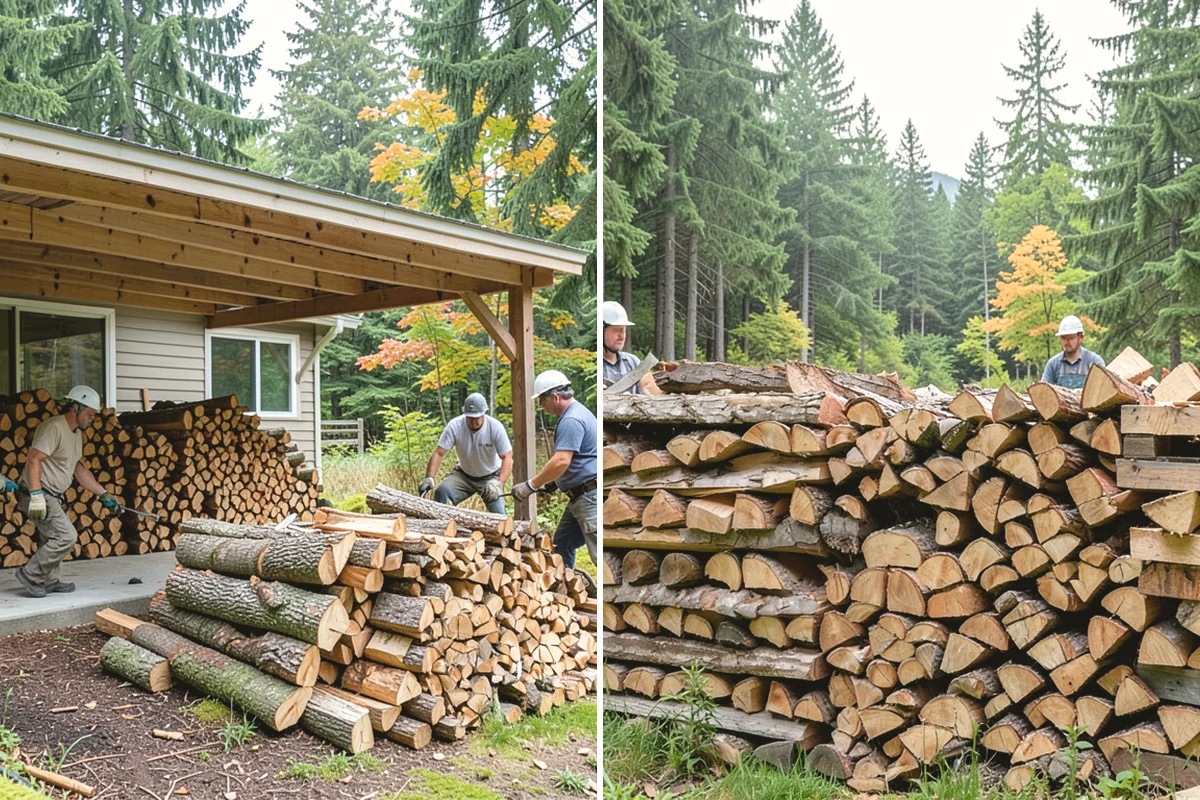 Fully Seasoned Firewood in Lake Stevens, Snohomish County, WA - Wood is split and stacked for extended curing