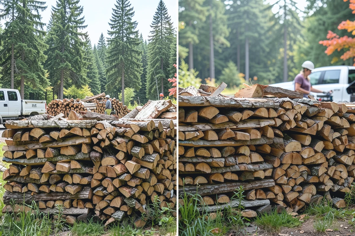 Fully Seasoned Firewood in Marysville, Snohomish County, WA - Wood is split and stacked for extended curing