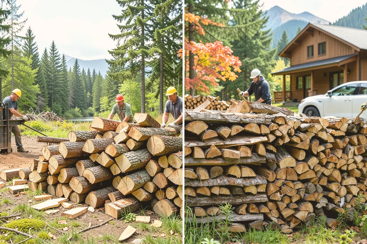 Fully Seasoned Firewood in Milton, King County, WA - Wood is split and stacked for extended curing