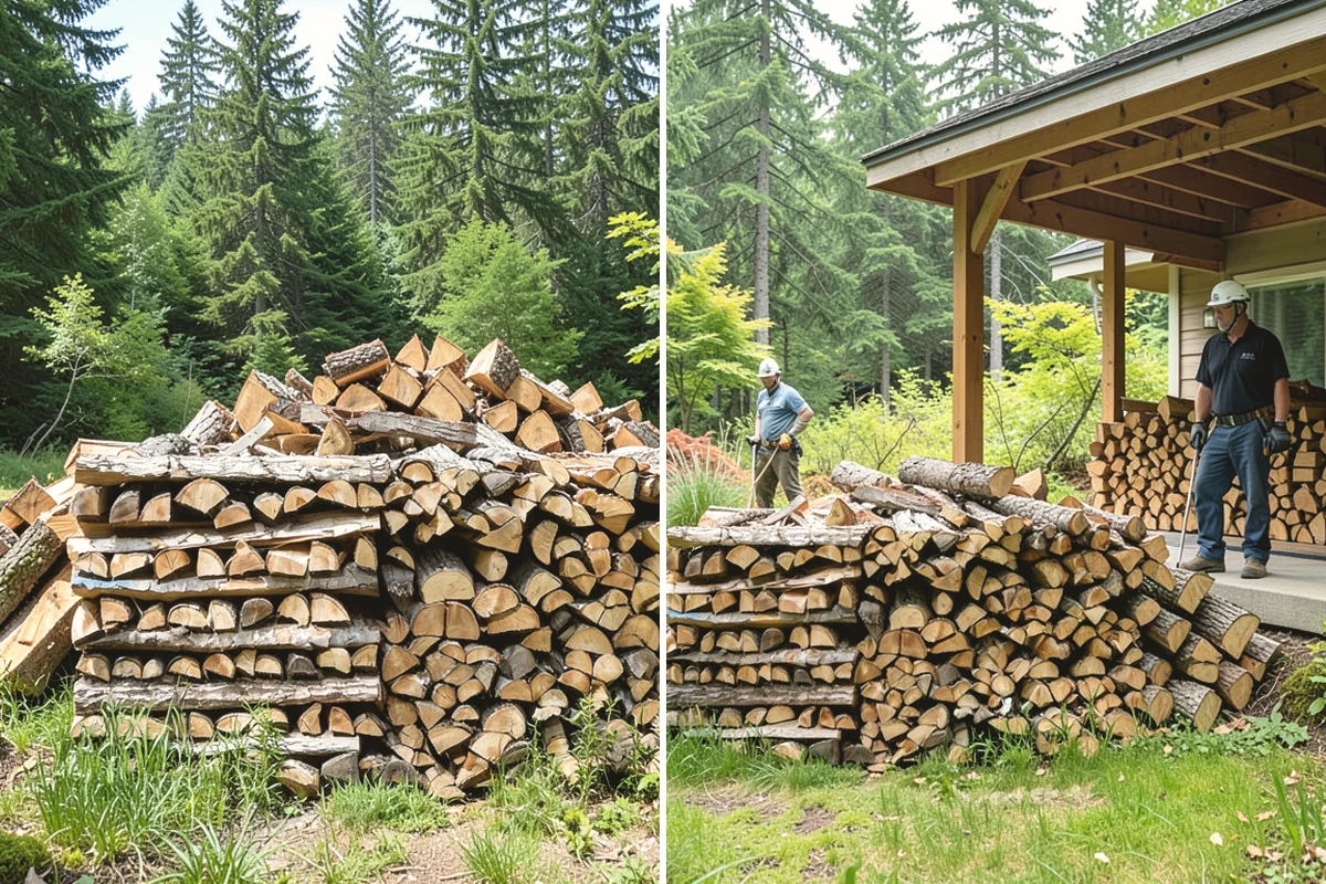 Fully Seasoned Firewood in Monroe, Snohomish County, WA - Wood is split and stacked for extended curing