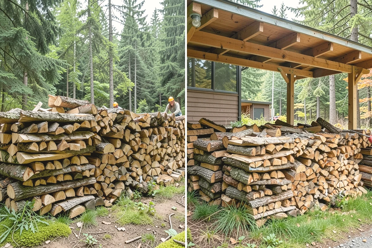 Fully Seasoned Firewood in Mukilteo, Snohomish County, WA - Wood is split and stacked for extended curing