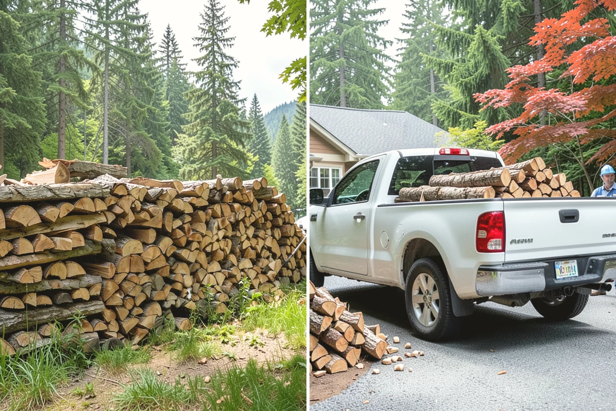 Fully Seasoned Firewood in Oak Harbor, Island County, WA - Wood is split and stacked for extended curing