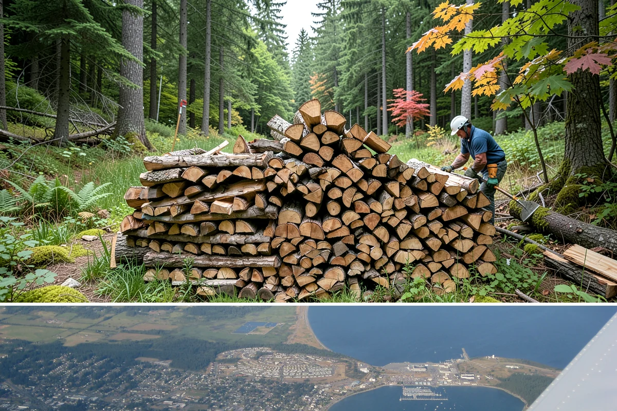 Fully Seasoned Firewood in Oak Harbor, Island County, WA - Best secured in early fall before heating-season demand tightens supply of fully cured stock.