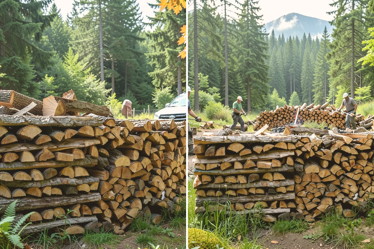 Fully Seasoned Firewood in Orting, Pierce County, WA - Wood is split and stacked for extended curing