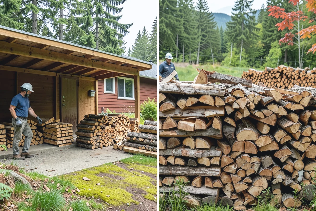 Fully Seasoned Firewood in Renton, King County, WA - Wood is split and stacked for extended curing