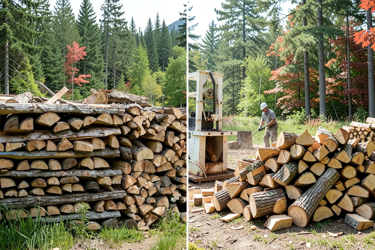 Fully Seasoned Firewood in Sedro-Woolley, Skagit County, WA - Wood is split and stacked for extended curing