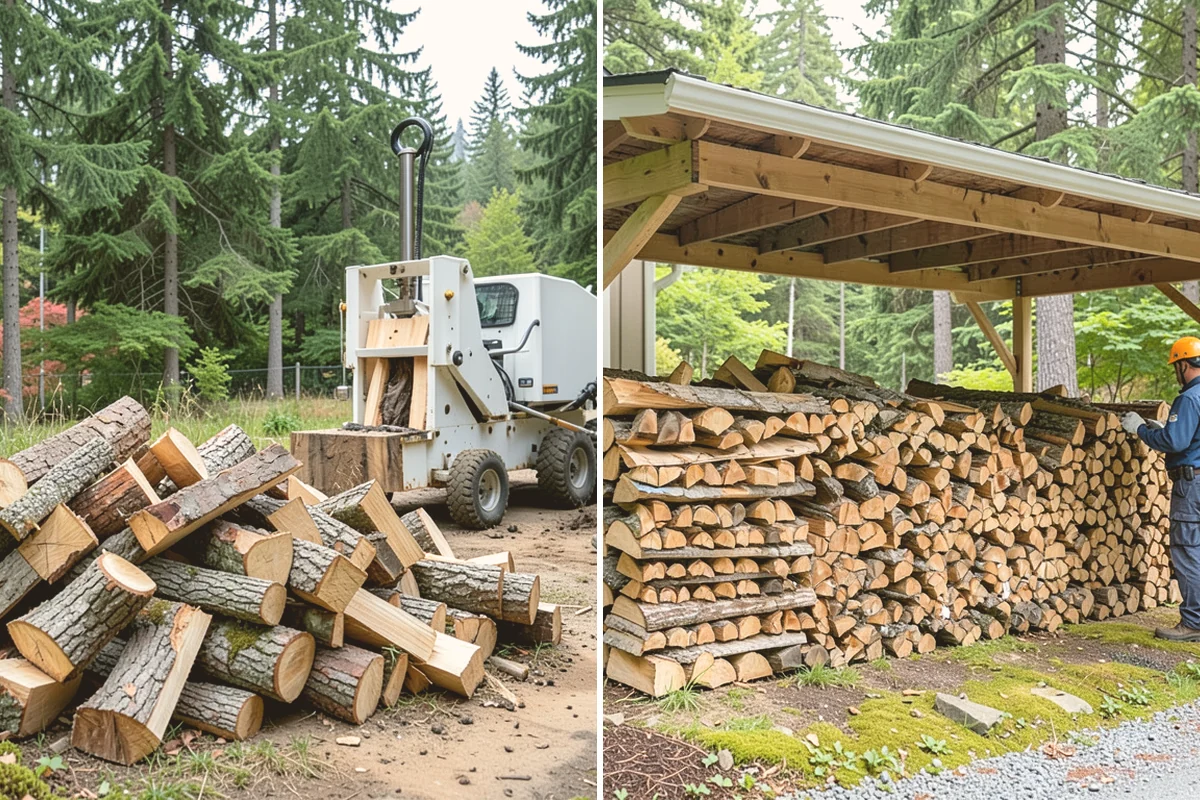 Fully Seasoned Firewood in Snohomish, Snohomish County, WA - Wood is split and stacked for extended curing