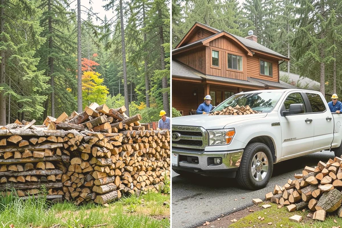 Fully Seasoned Firewood in Stanwood, Snohomish County, WA - Wood is split and stacked for extended curing