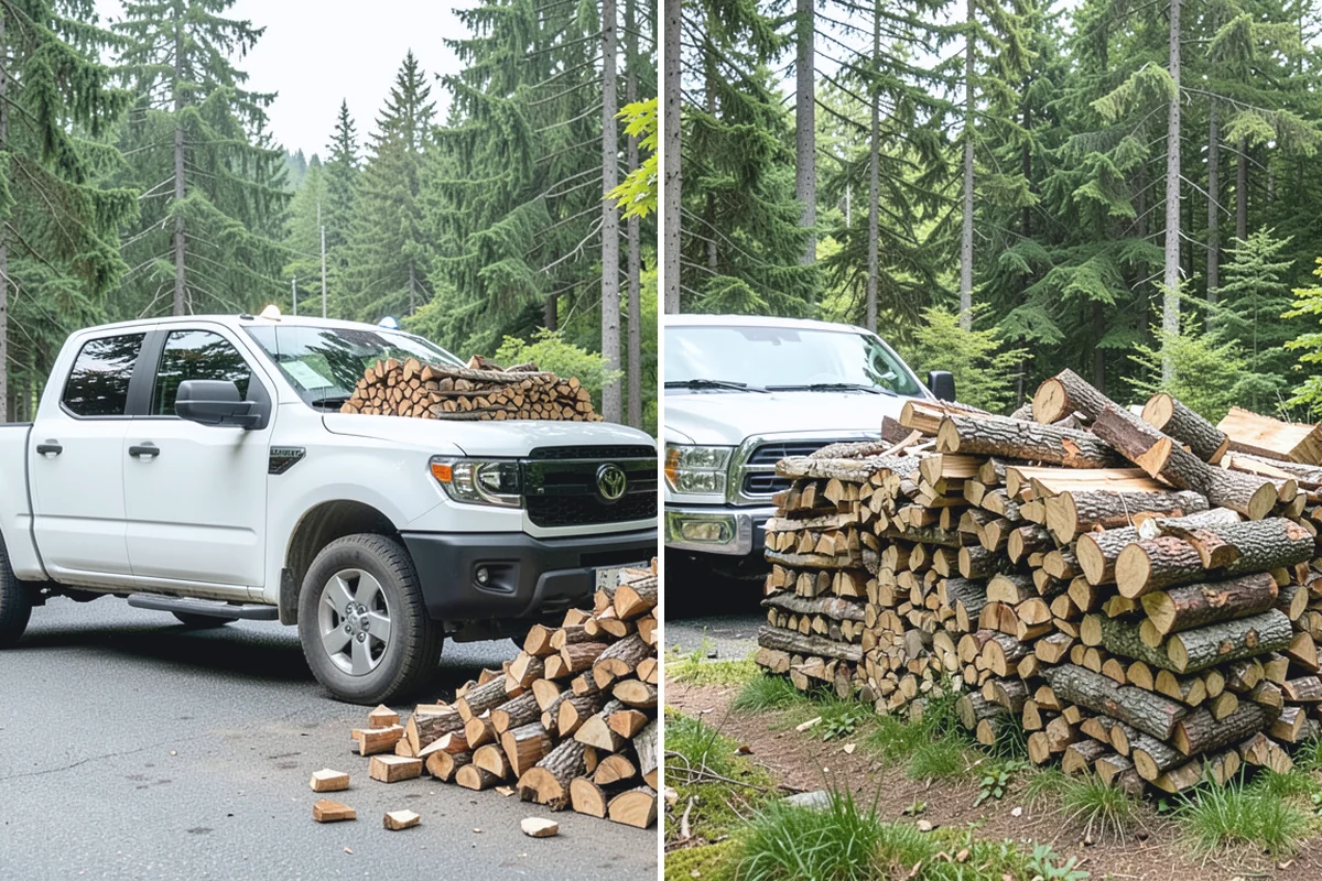 Fully Seasoned Firewood in Sumner, Pierce County, WA - Wood is split and stacked for extended curing