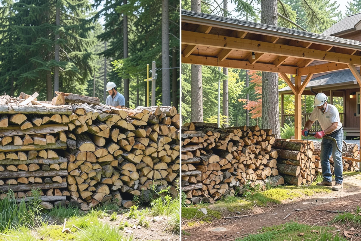 Fully Seasoned Firewood in Wilkeson, Pierce County, WA - Wood is split and stacked for extended curing
