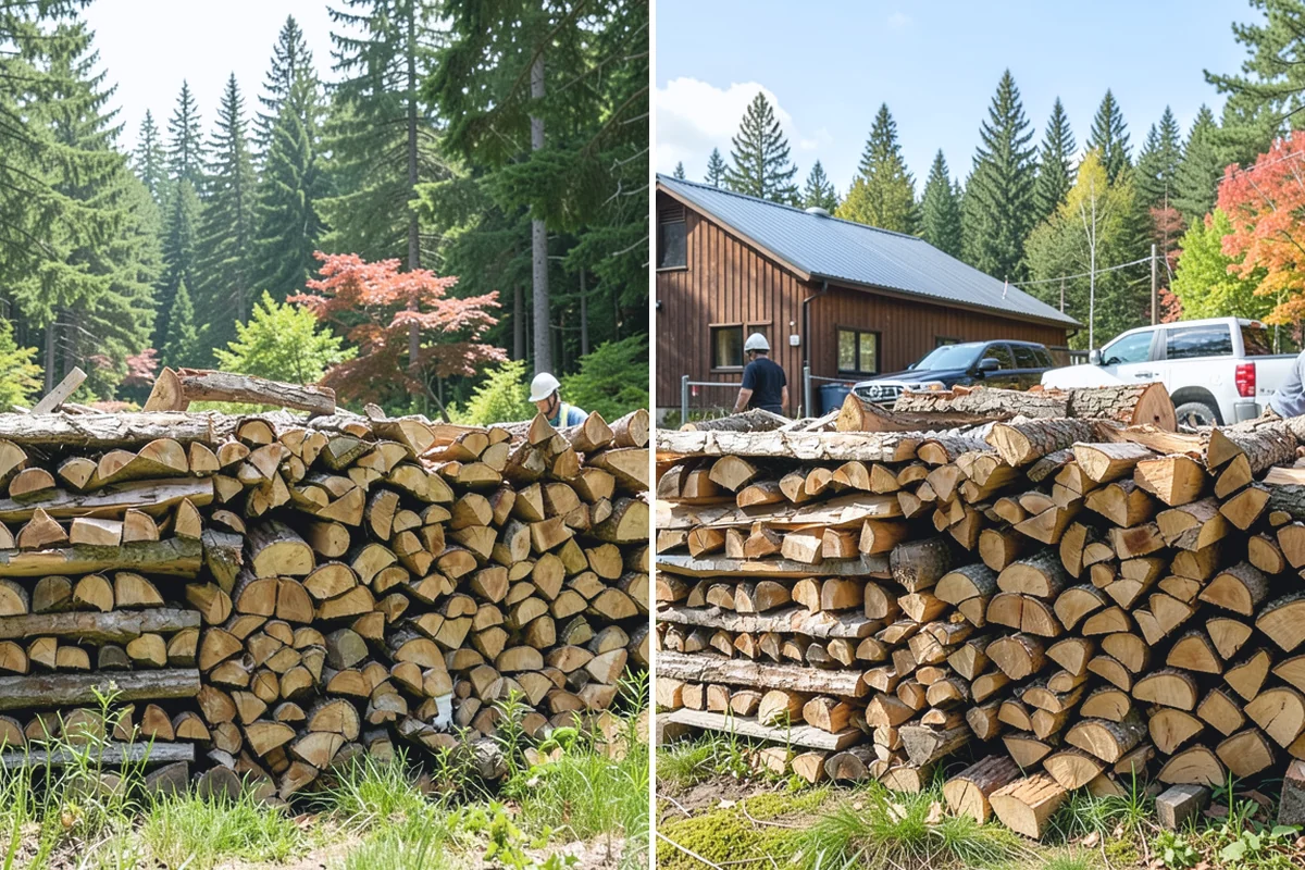 Fully Seasoned Firewood in Woodinville, King County, WA - Wood is split and stacked for extended curing