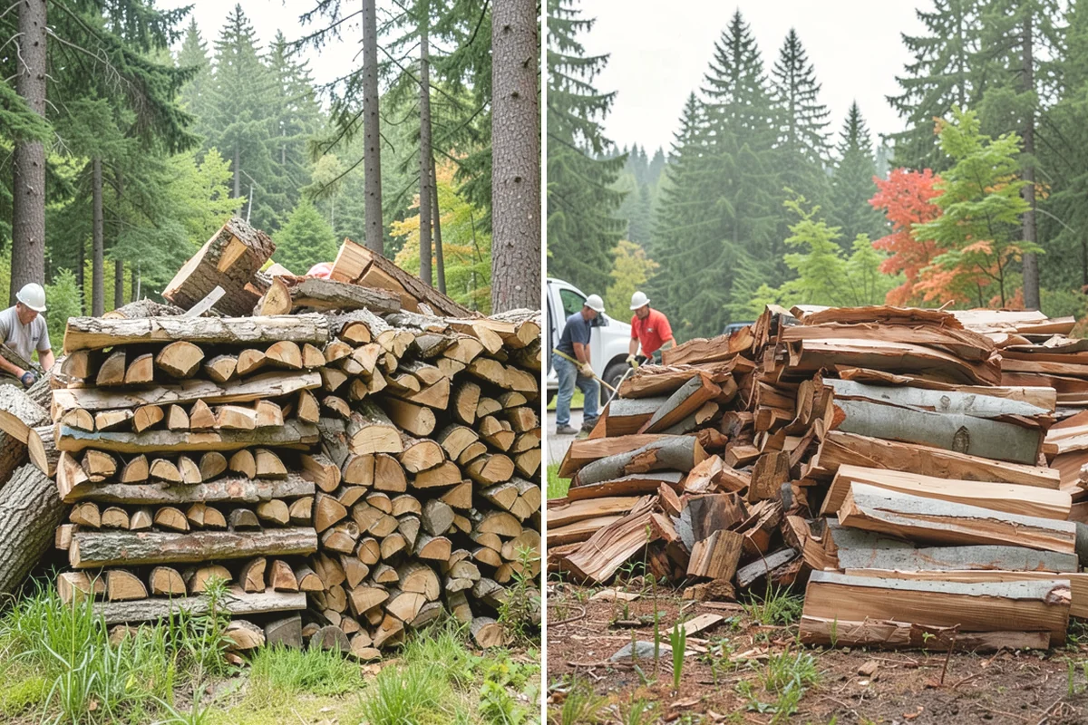 Fully Seasoned Firewood in Yarrow Point, King County, WA - Wood is split and stacked for extended curing