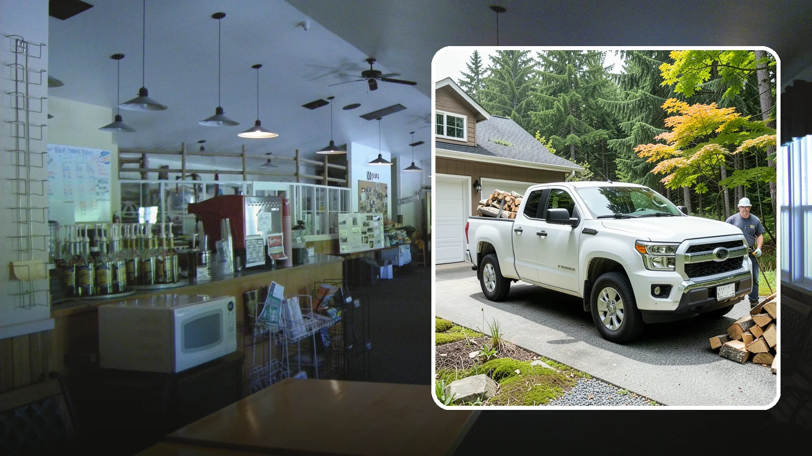 Garage Delivery in Black Diamond, King County, WA - Firewood delivered directly into your garage to keep it dry and close at hand.