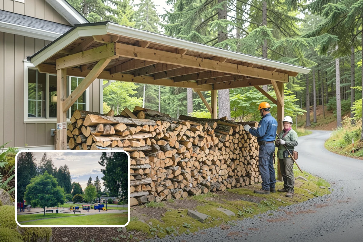 Garage Delivery in Bonney Lake, Pierce County, WA - Wood stays completely dry indoors