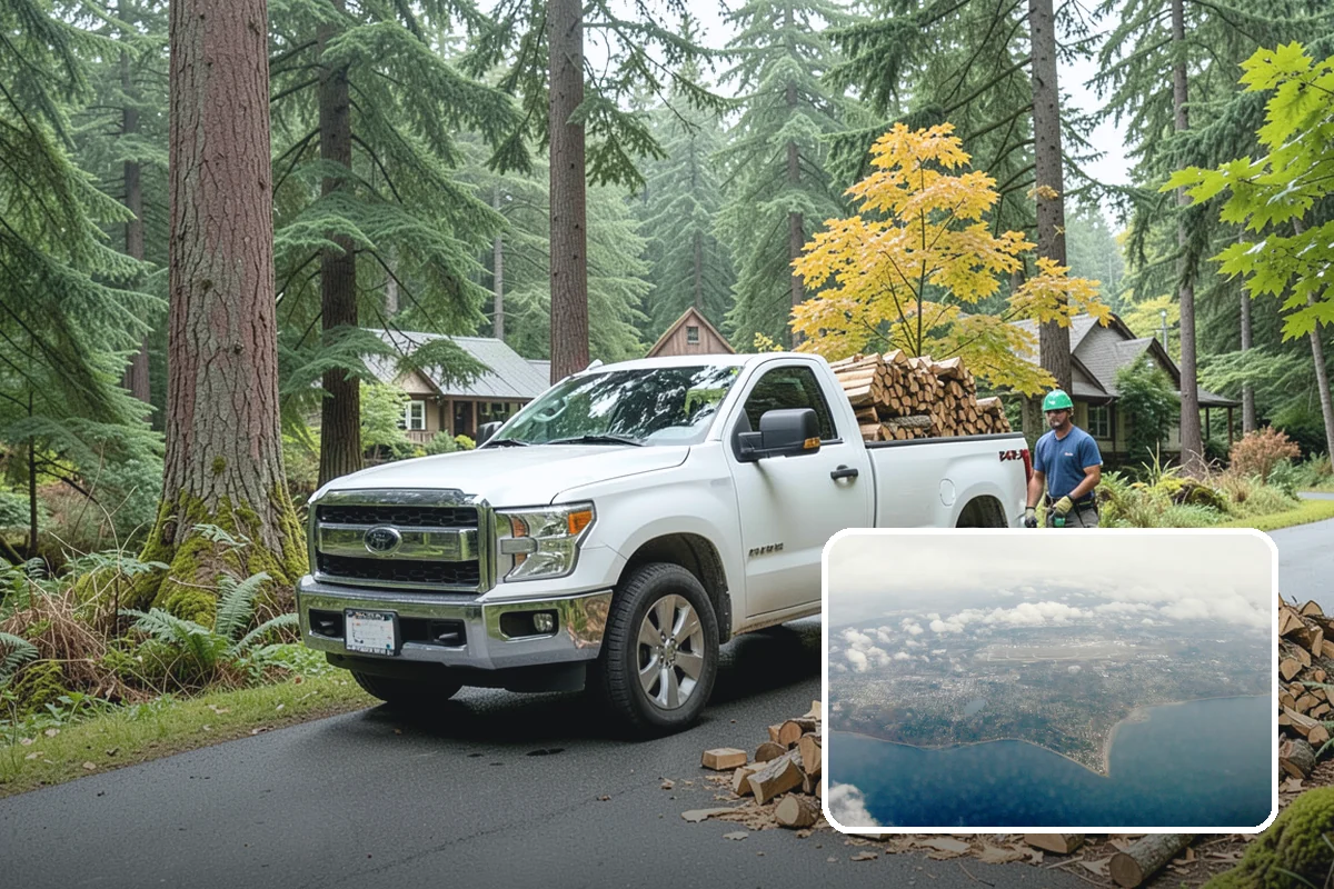 Garage Delivery in Burien, King County, WA - Wood stays completely dry indoors