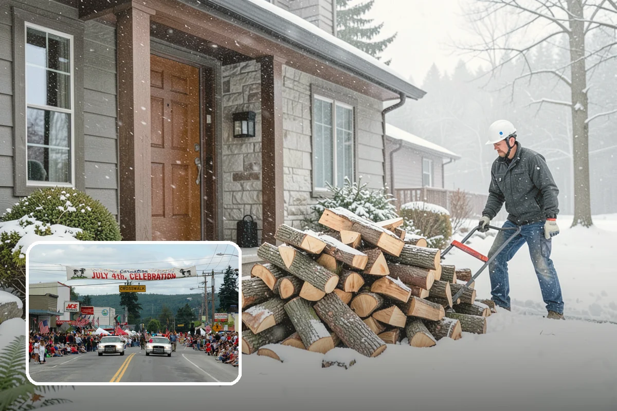 Garage Delivery in Carnation, King County, WA - Wood stays completely dry indoors