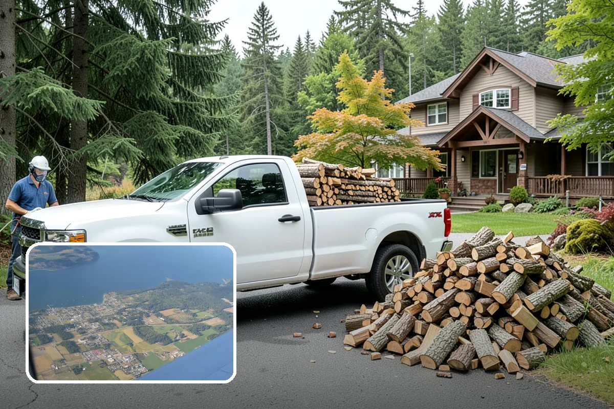 Garage Delivery in Coupeville, Island County, WA - Wood stays completely dry indoors