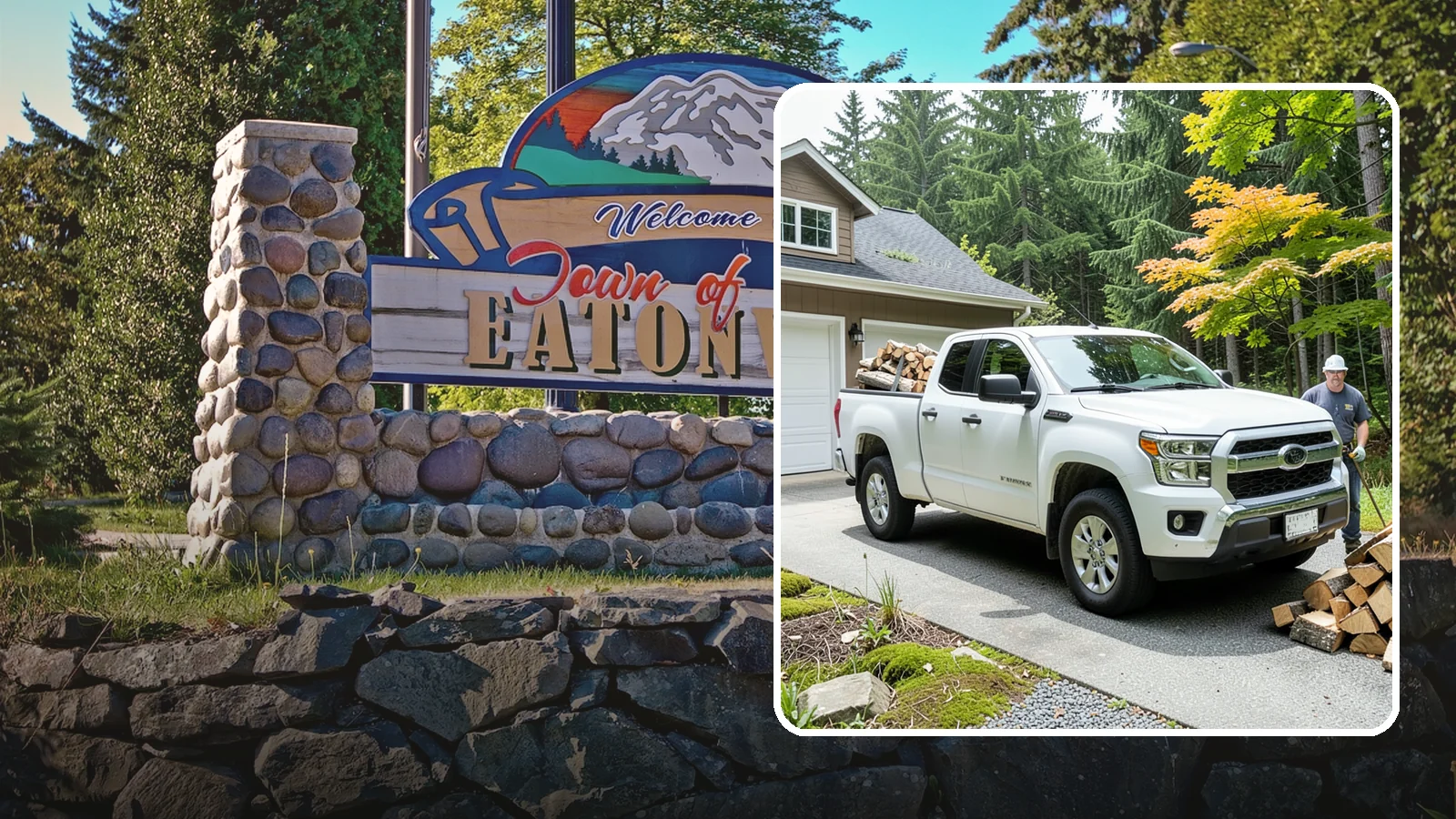 Garage Delivery in Eatonville, Pierce County, WA - Firewood delivered directly into your garage to keep it dry and close at hand.