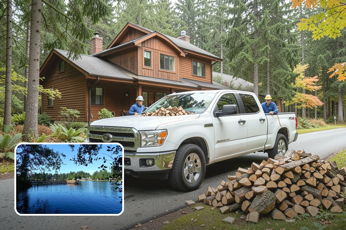 Garage Delivery in Federal Way, King County, WA - Wood stays completely dry indoors