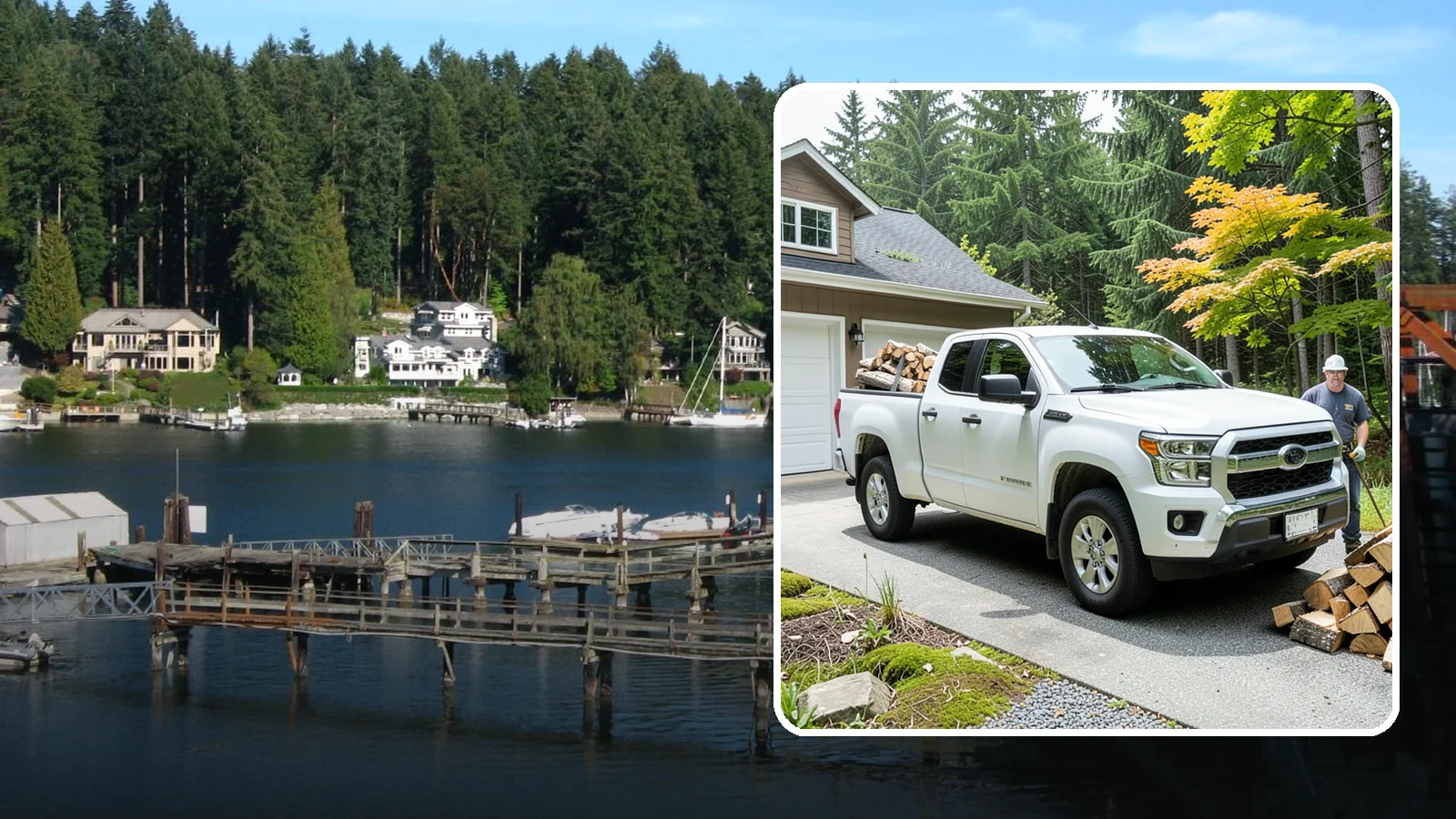 Garage Delivery in Gig Harbor, Pierce County, WA - Firewood delivered directly into your garage to keep it dry and close at hand.