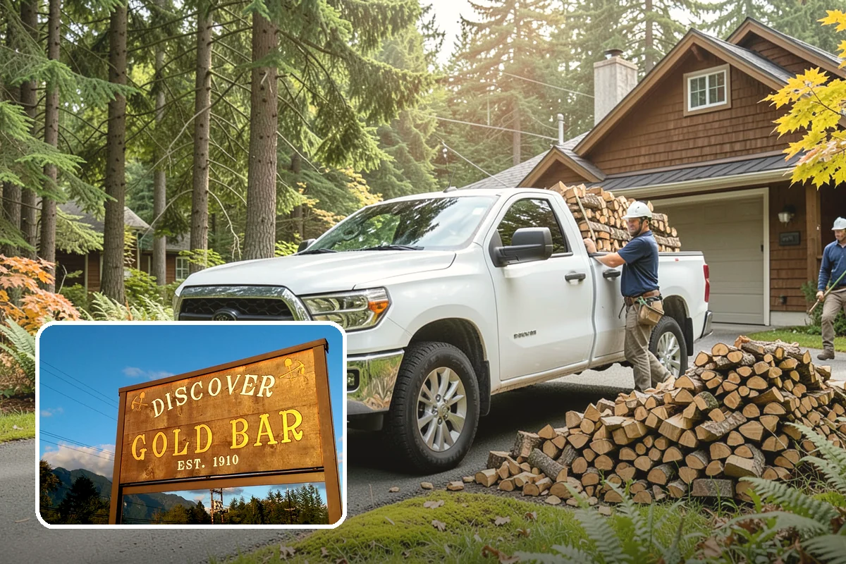 Garage Delivery in Gold Bar, Snohomish County, WA - Wood stays completely dry indoors
