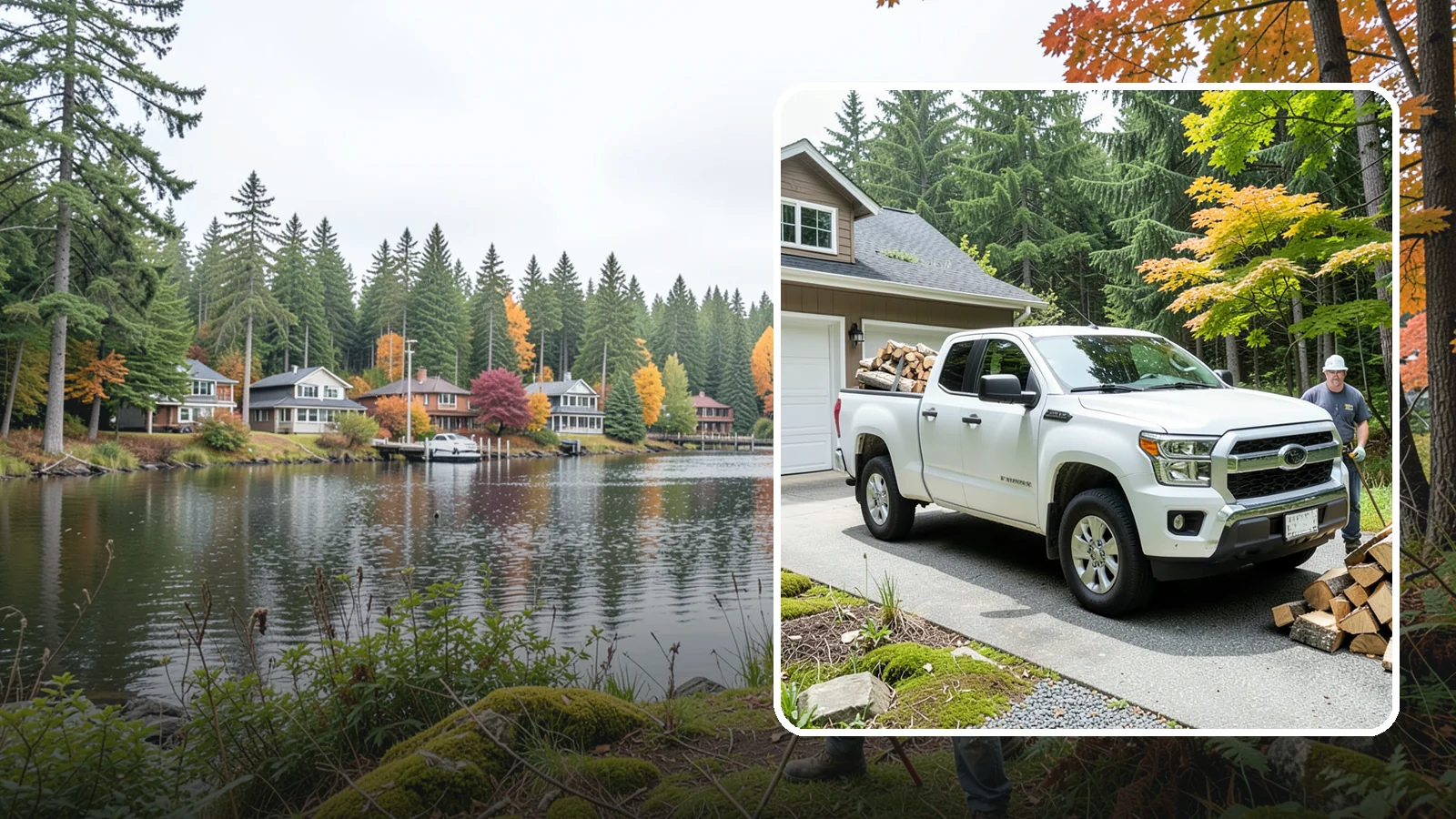 Garage Delivery in La Conner, Skagit County, WA - Firewood delivered directly into your garage to keep it dry and close at hand.