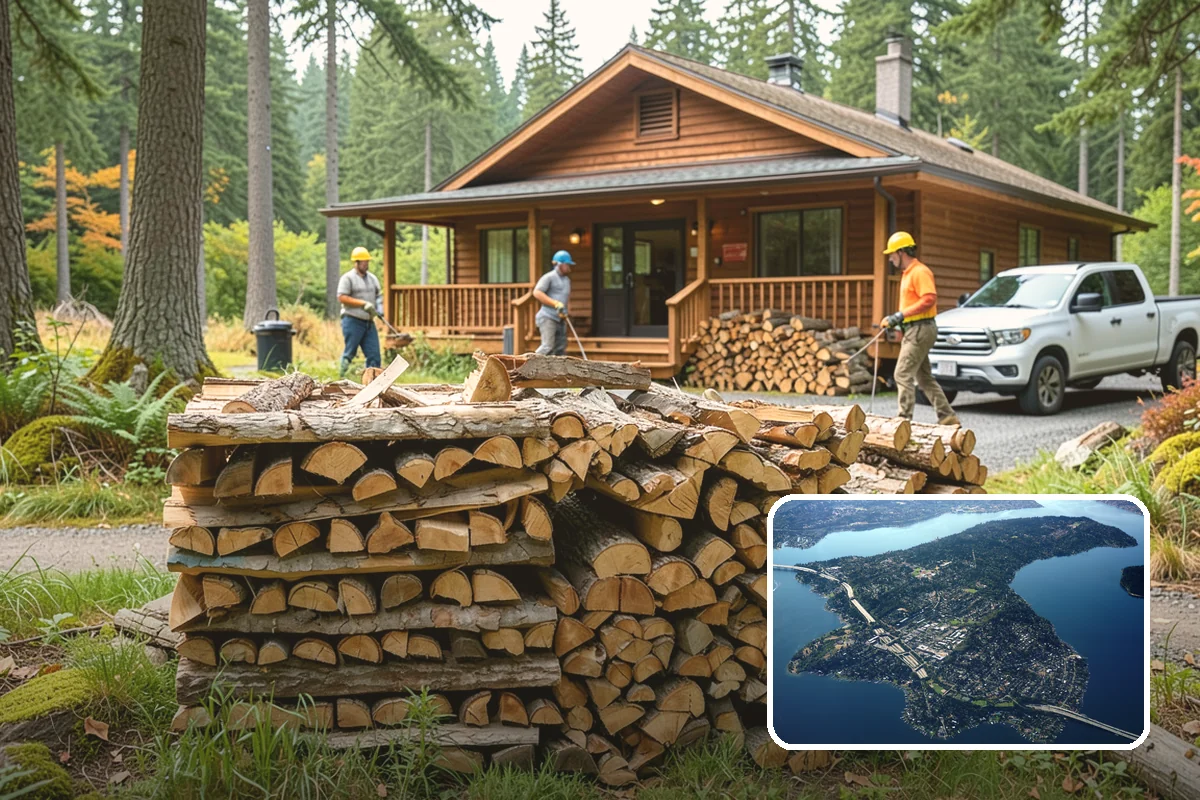 Garage Delivery in Mercer Island, King County, WA - Wood stays completely dry indoors