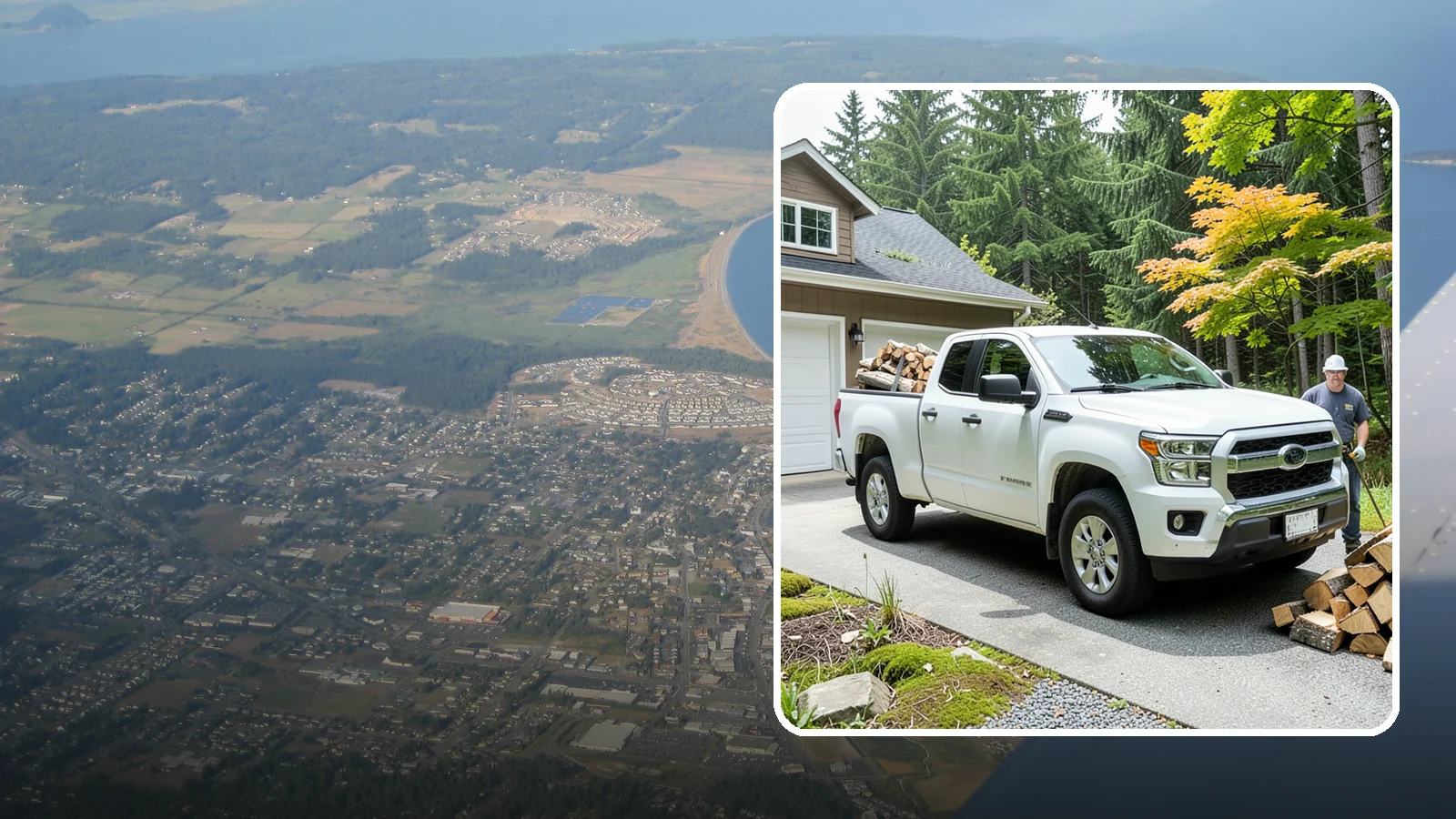 Garage Delivery in Oak Harbor, Island County, WA - Firewood delivered directly into your garage to keep it dry and close at hand.