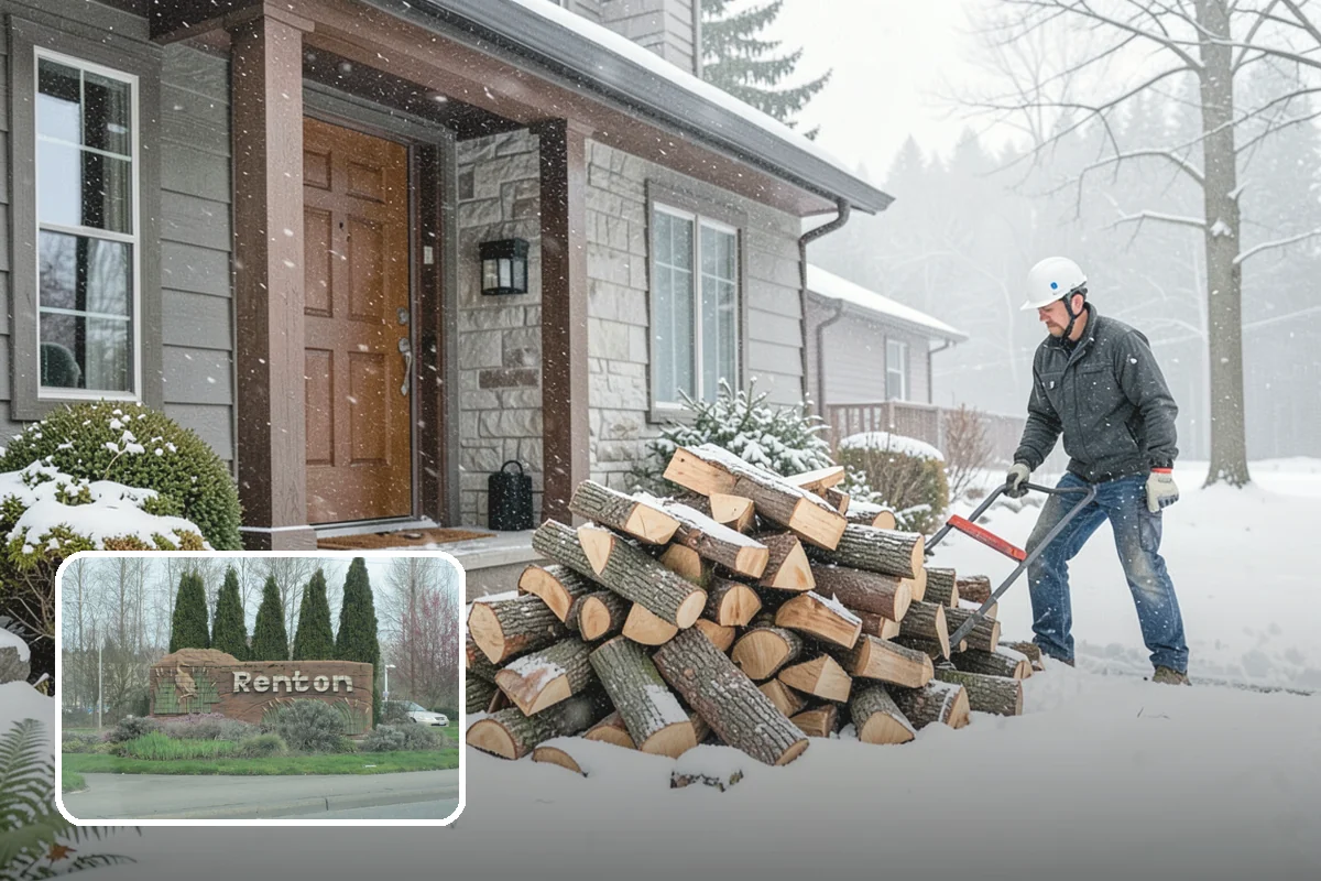 Garage Delivery in Renton, King County, WA - Wood stays completely dry indoors