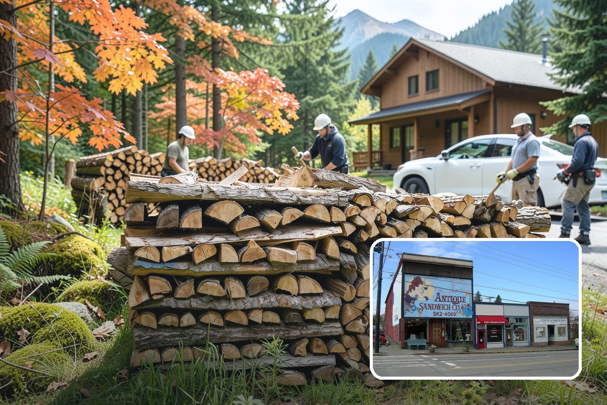 Garage Delivery in Ruston, Pierce County, WA - Wood stays completely dry indoors