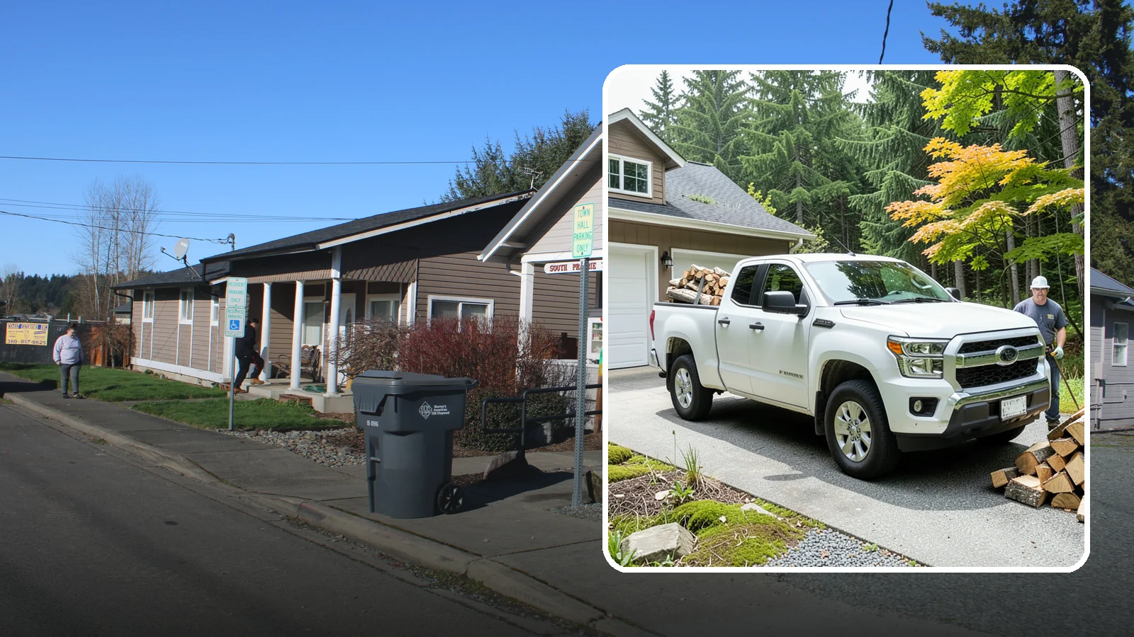 Garage Delivery in South Prairie, Pierce County, WA - Firewood delivered directly into your garage to keep it dry and close at hand.