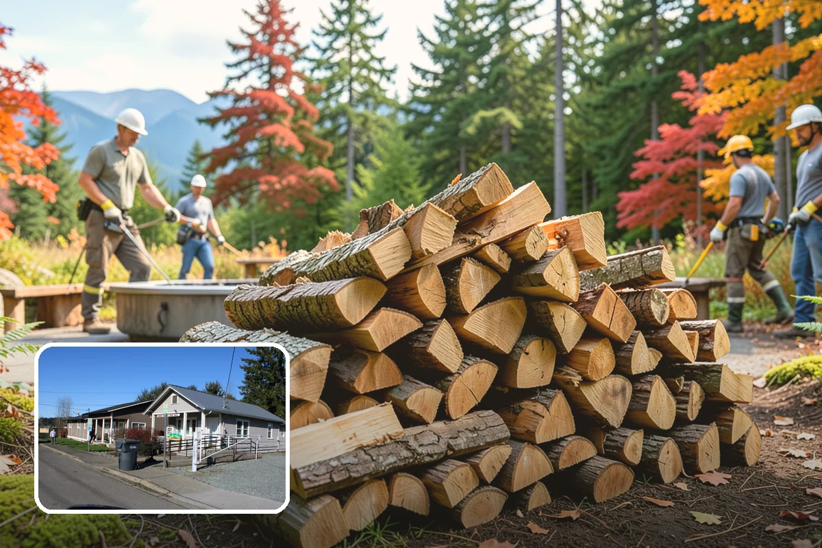 Garage Delivery in South Prairie, Pierce County, WA - Wood stays completely dry indoors