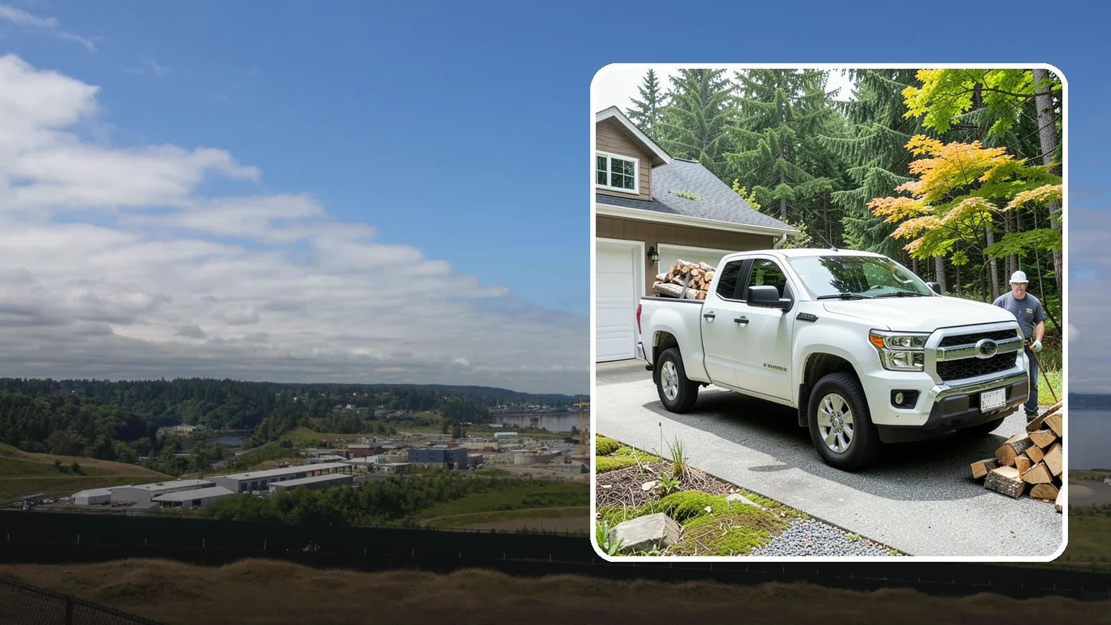Garage Delivery in University Place, Pierce County, WA - Firewood delivered directly into your garage to keep it dry and close at hand.