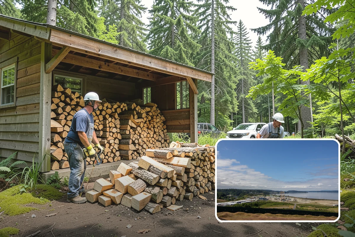 Garage Delivery in University Place, Pierce County, WA - Wood stays completely dry indoors