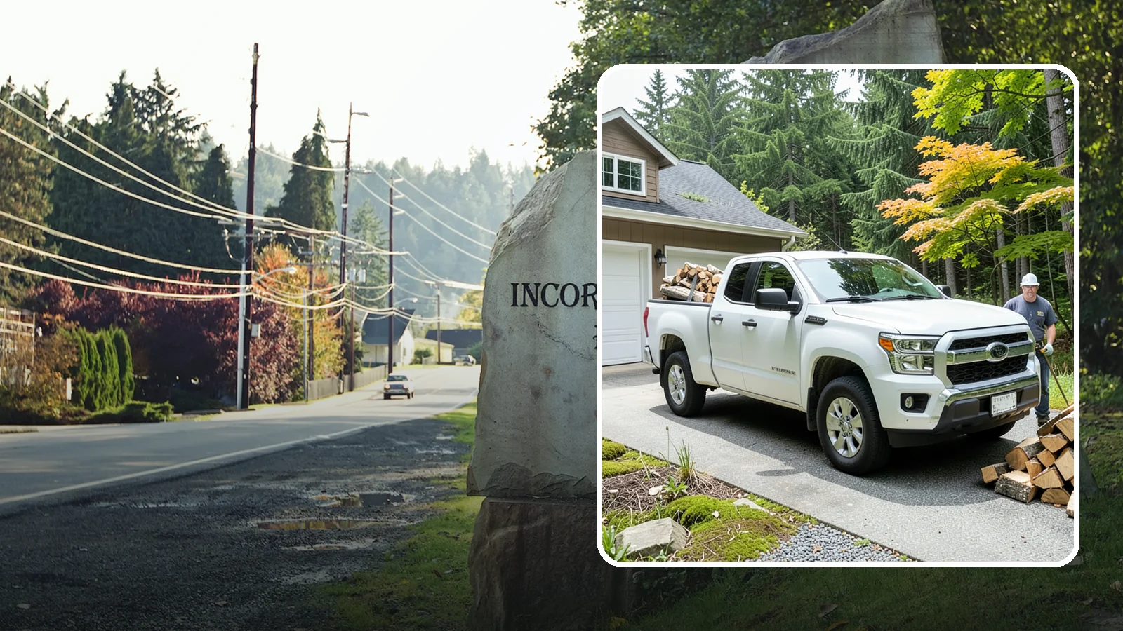 Garage Delivery in Wilkeson, Pierce County, WA - Firewood delivered directly into your garage to keep it dry and close at hand.