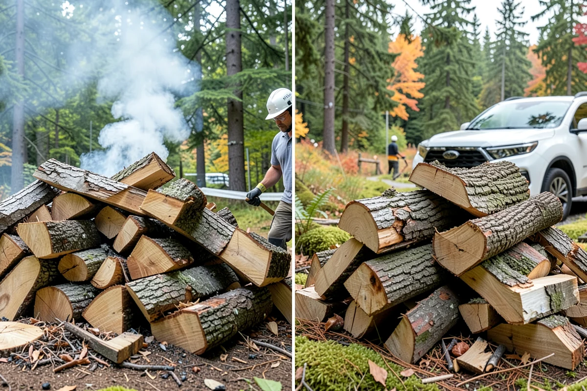 Green Firewood in Fircrest, Pierce County, WA - We cut and split fresh wood to your requested size