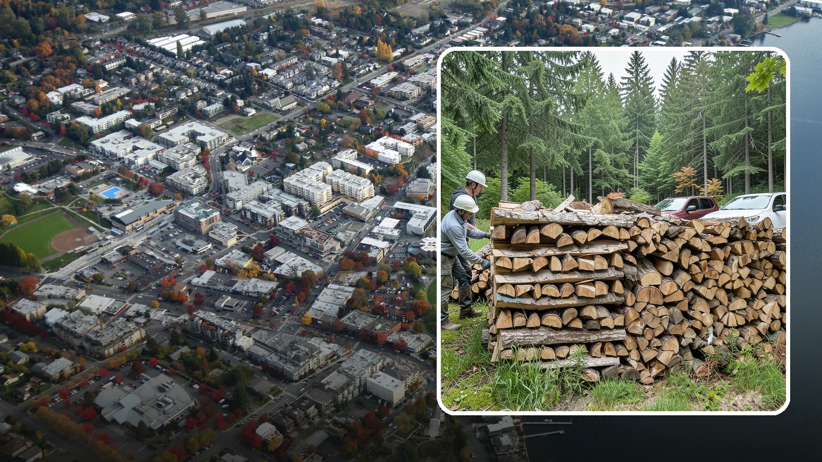 Green Firewood in Kirkland, King County, WA - Our green firewood is freshly cut and unseasoned, sold at a lower price for buyers who plan to dry it themselves before burning.